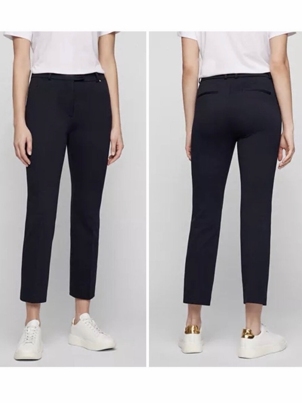 BOSS Women’s Tatiani Black Dress Textured Cropped Pants HUGO -  Size 2